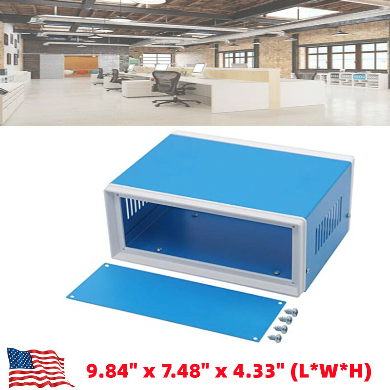 Electronic Enclosures Metal Enclosure Project Case DIY Box Junction Case Blue