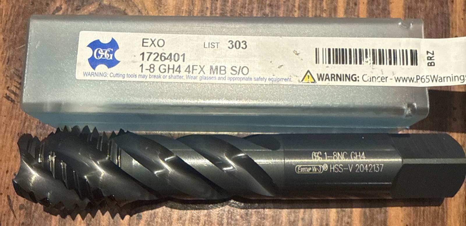 *BRAND NEW* OSG 1726401 EXO 1”-8 GH4 4FX Spiral Flute Bottom Tap