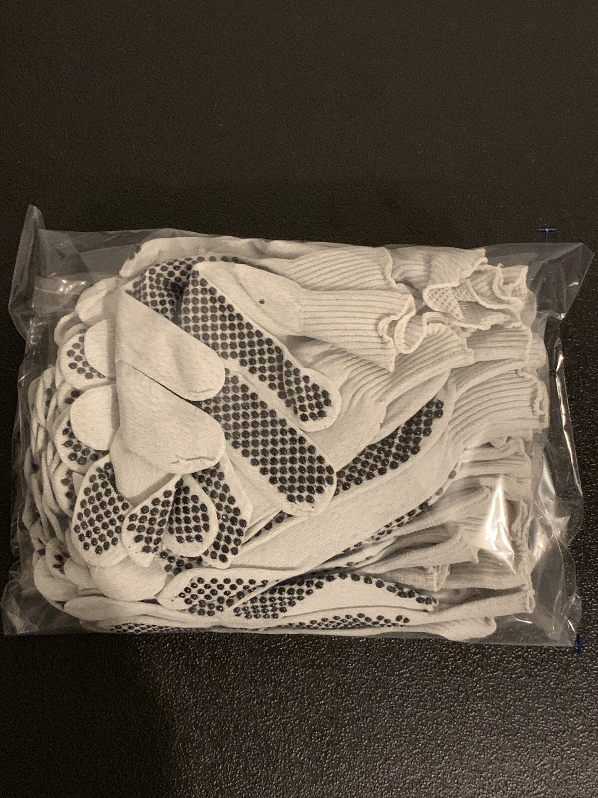 Gloves PVC Dotted Large Anti Static Nylon/ESD Carbon Featherweight Gray 12 Pair