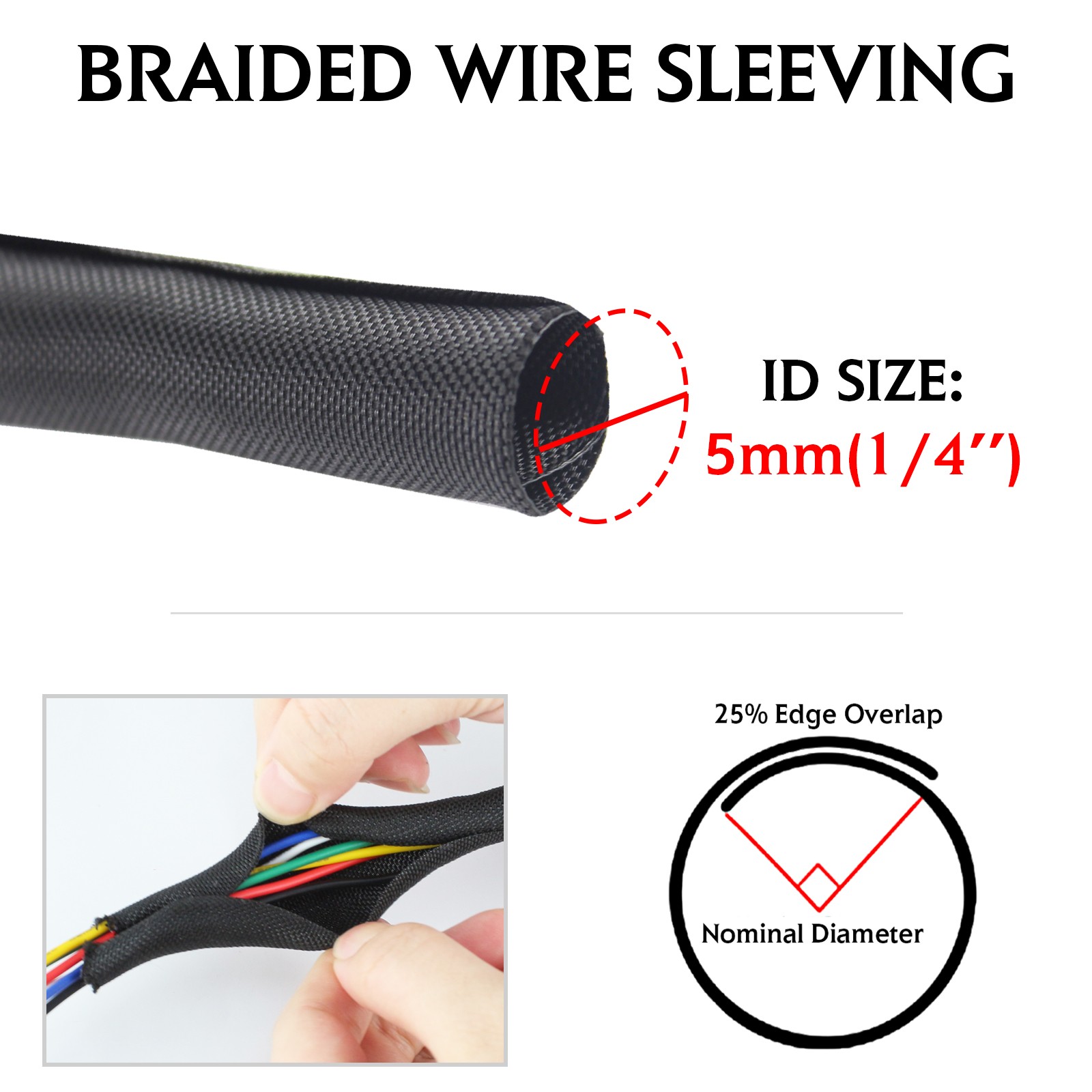 Automotive Split Loom Tubing Heat Resistant Wire Harness Cover 1/4″ to 1″ Sizes