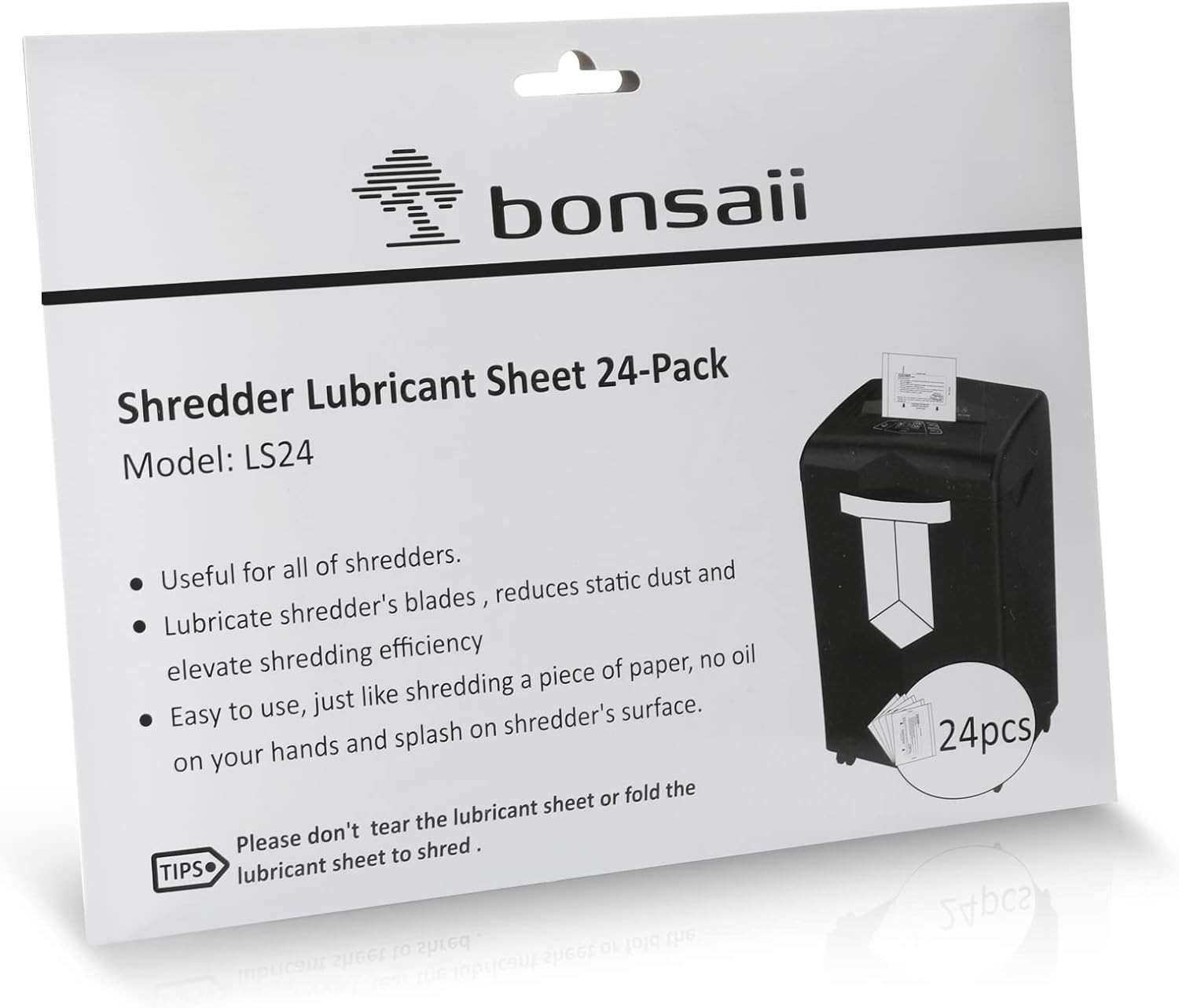 Paper Shredder Lubricant Sheets, 24-Pack (8.4 X 5.9 Inch/Piece)