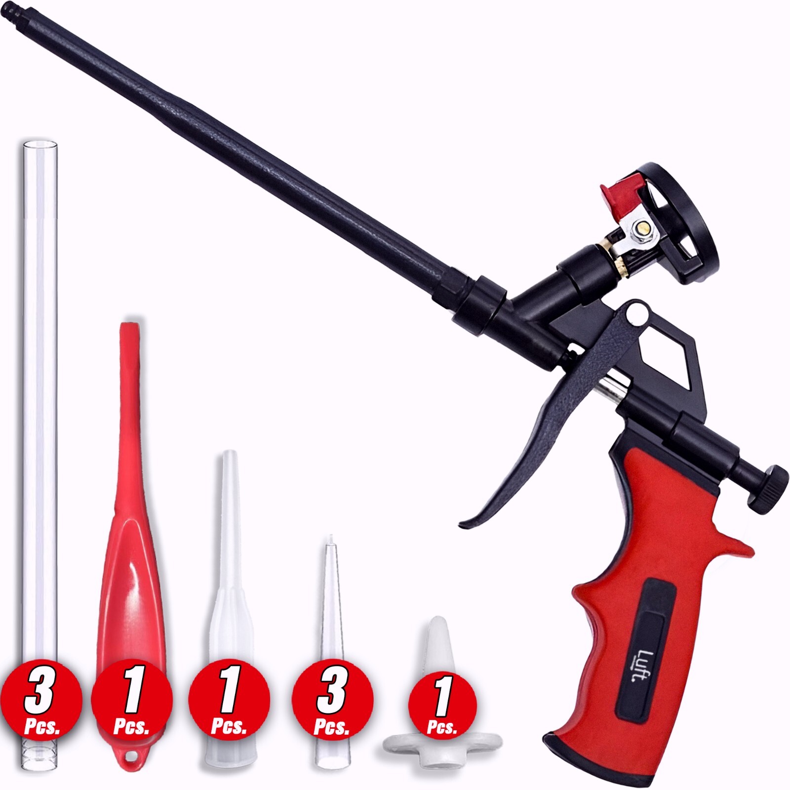 Luft Professional Expanding Spray Foam Gun (1 Gun + 9 Tips and Tools)