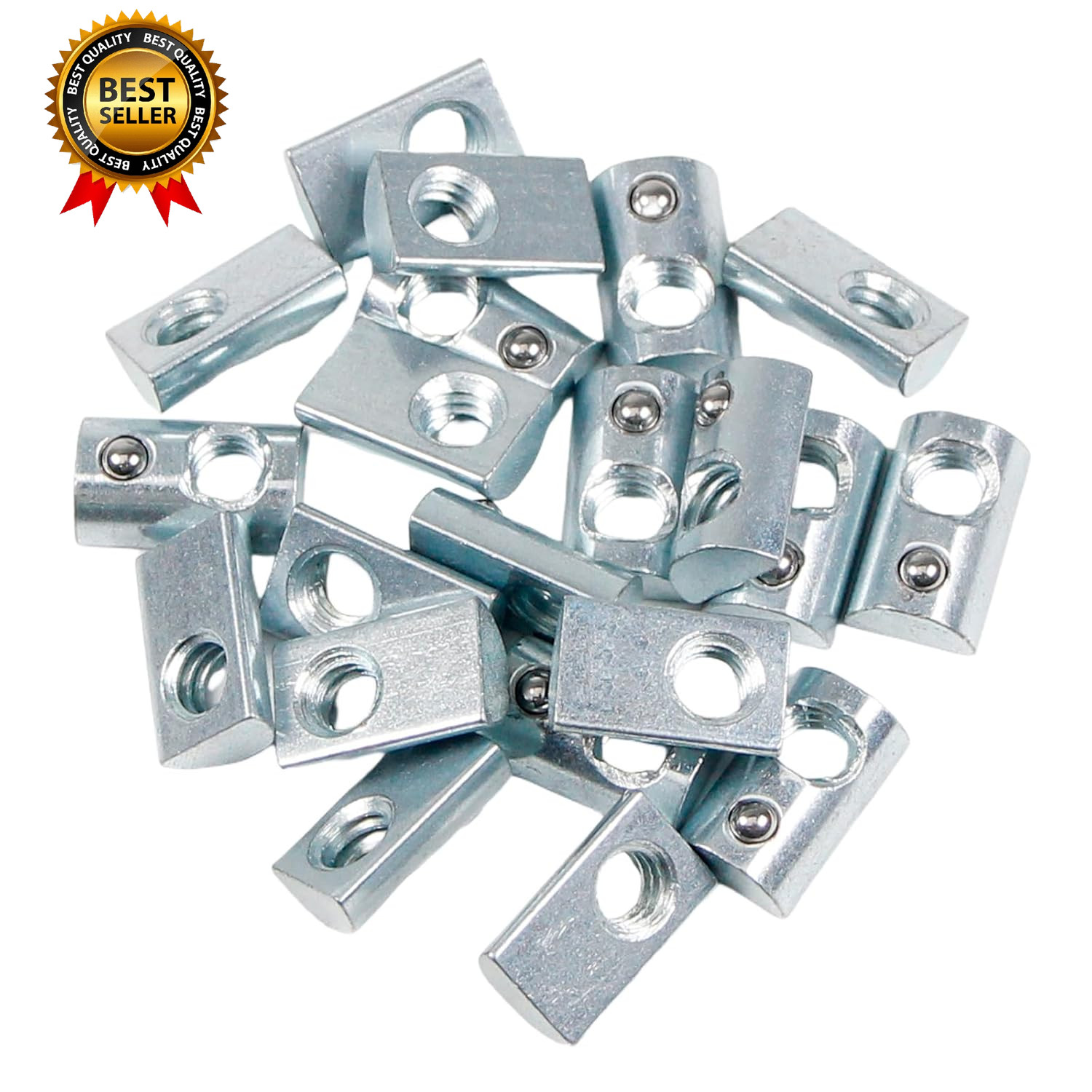 1 4 20 Threaded Steel Roll in T Nut with Ball Spring 22PACK Spring T Nuts…