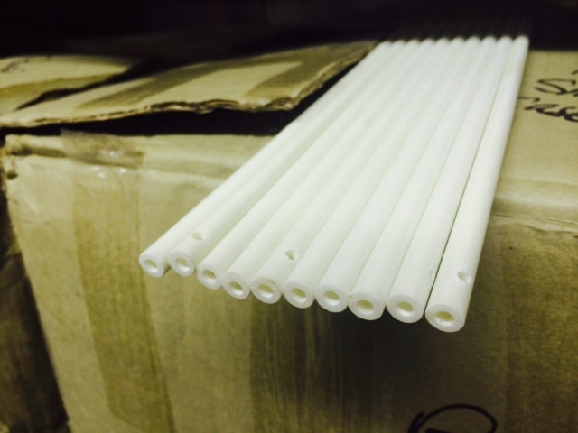 Lot of 10 White Fiberglass rods – Hollow tubes – 15-16” long -8mm OD – 4 mm ID