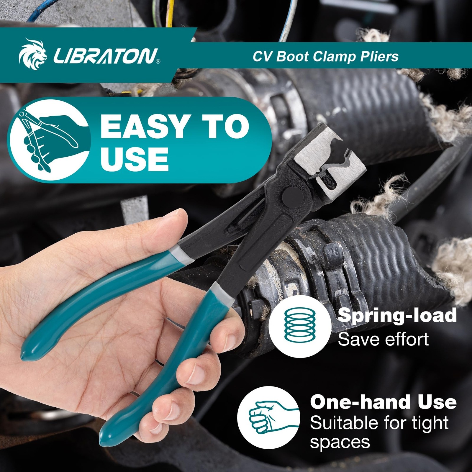 LIBRATON CV Boot Clamp Pliers, Clic & Clic-R Hose Clamp Pliers, 7 Inches Heav…