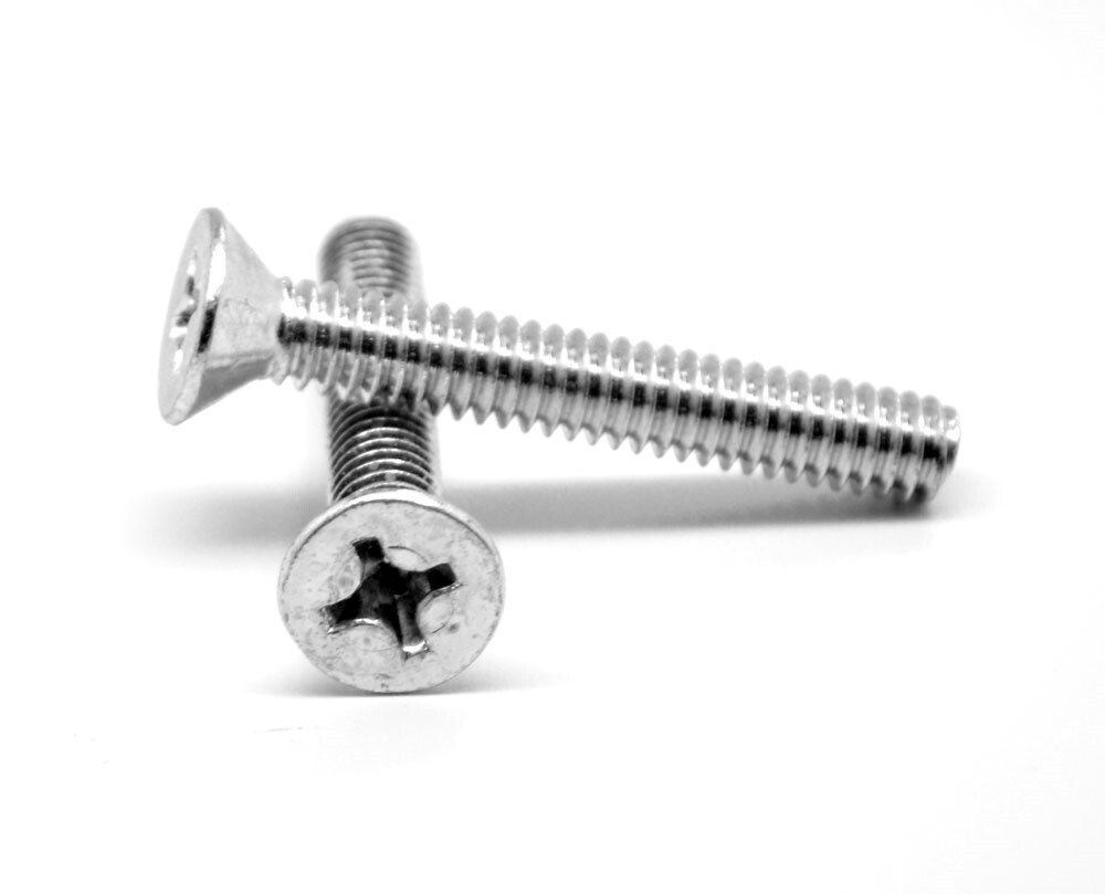 M6 x 1.00 x 20 MM Coarse Class 4.8 Machine Screw Phil Flat Hd Zinc