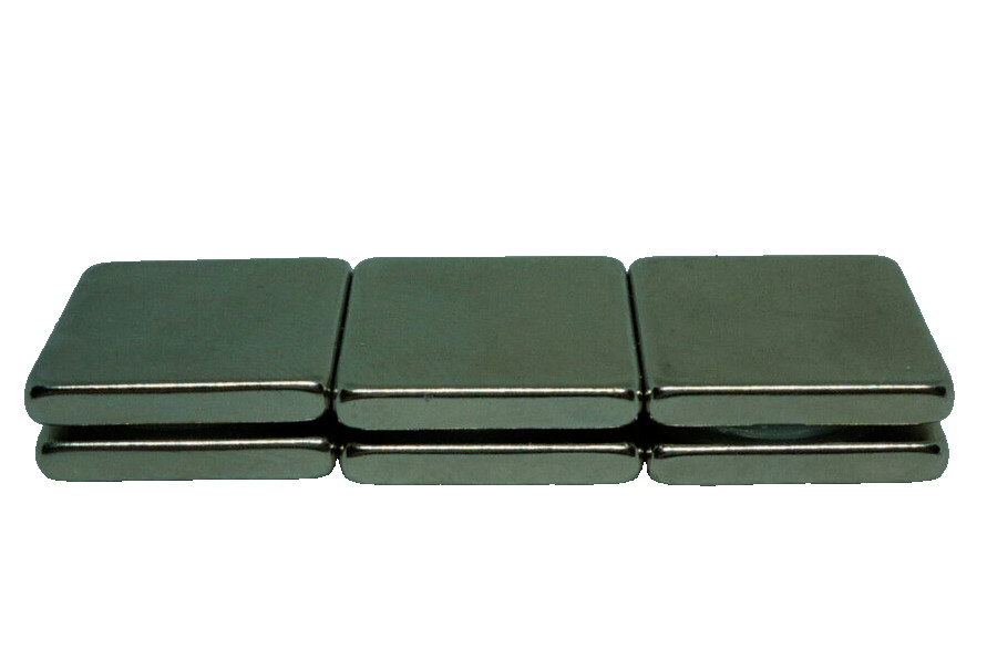 Neodymium Block Magnets (6 Pk) 3/4 inch x 3/4 x 1/8 Thick – Higher N48 Power