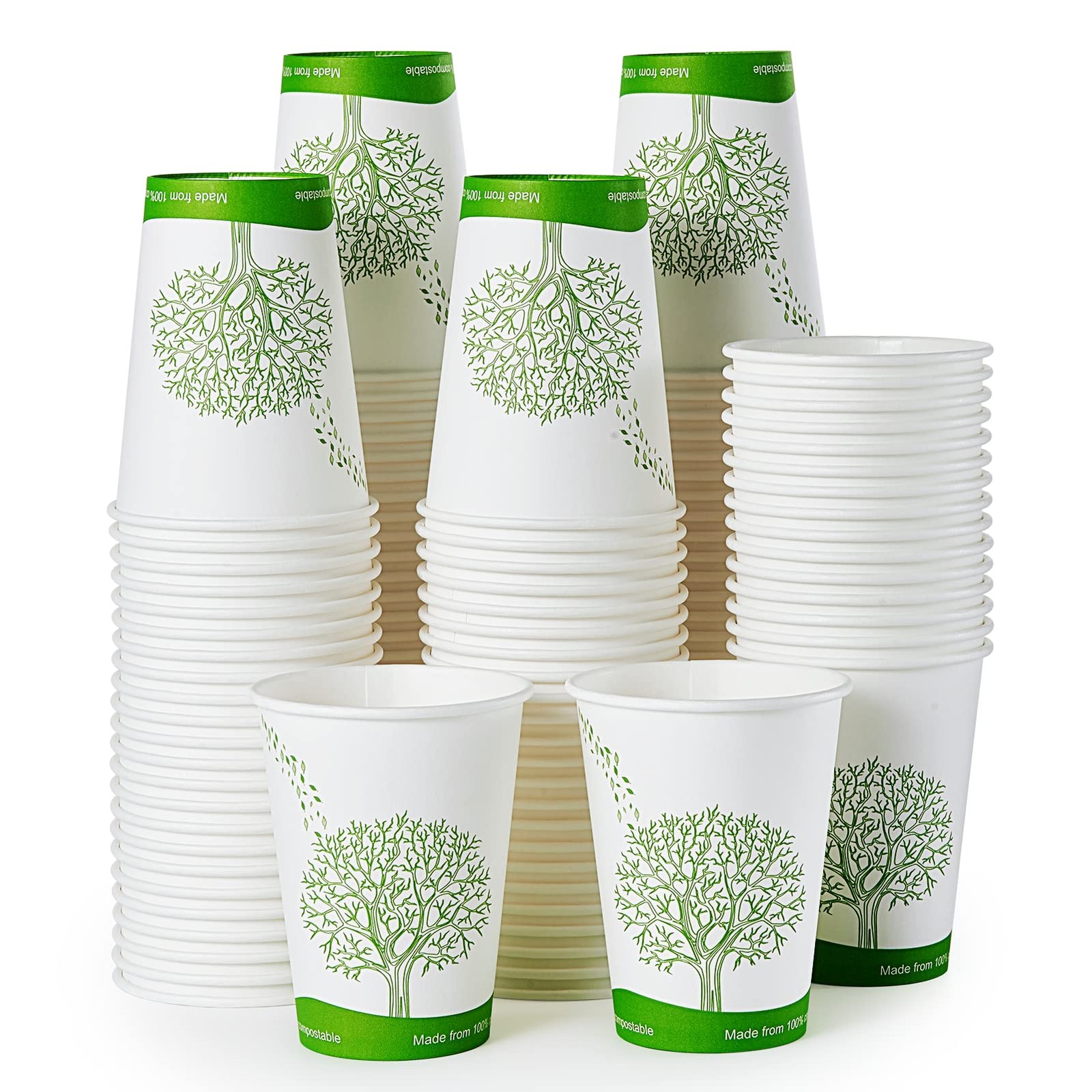 240 Count 12 oz Compostable Paper Cups, Biodegradable Disposable Paper Coffee…