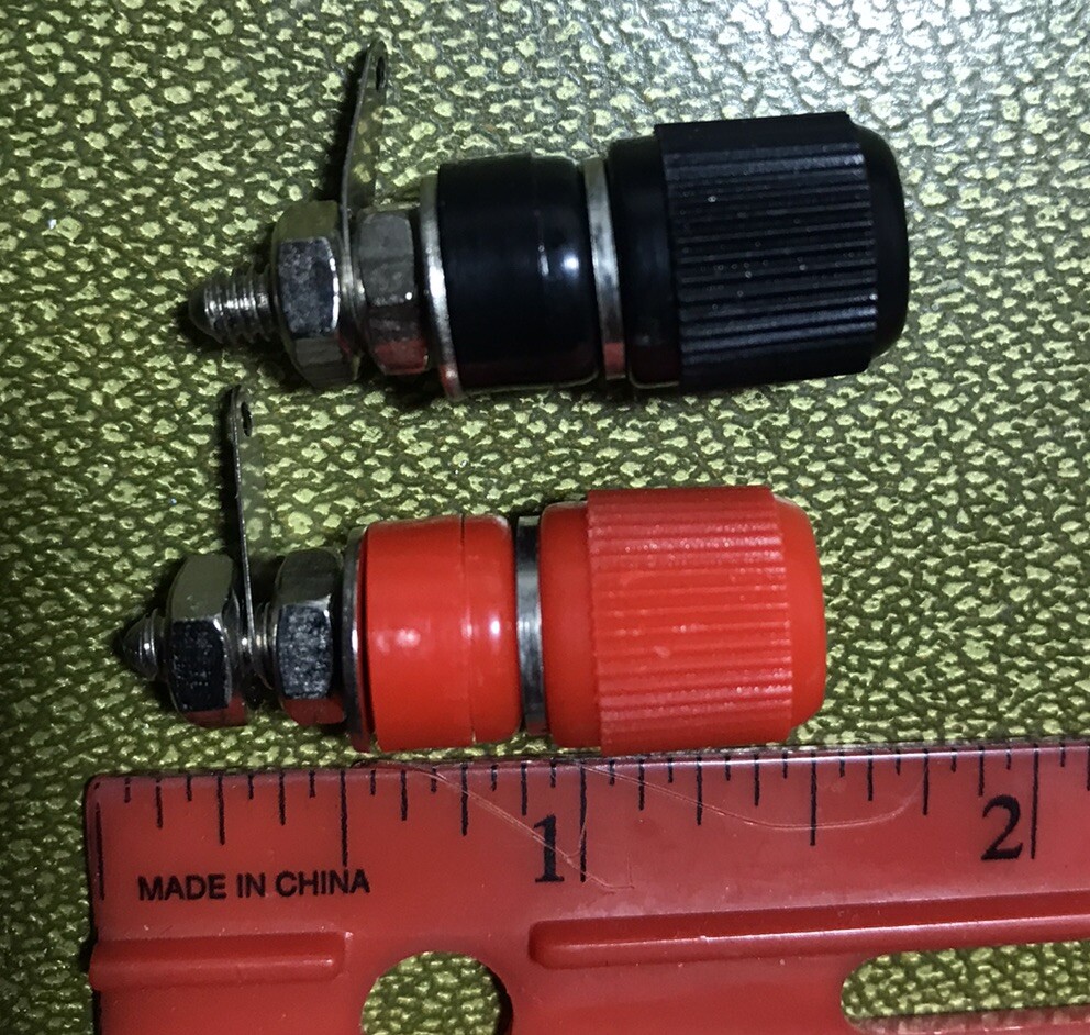 Red And Black Panel Mount Banana Plug Socket