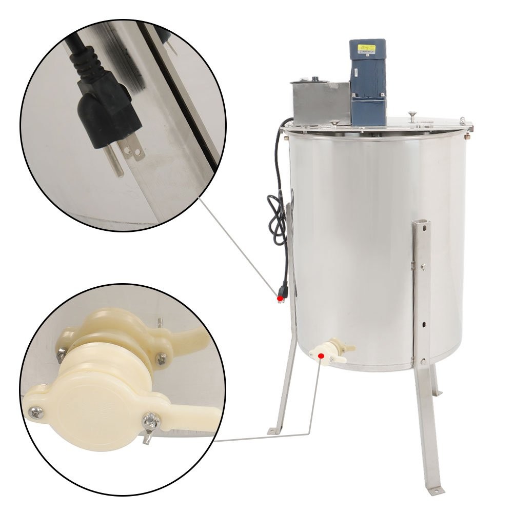 Stainless Steel Electric Honey Extractor Beekeeping Equipment 1300RPM 4/8 Frames