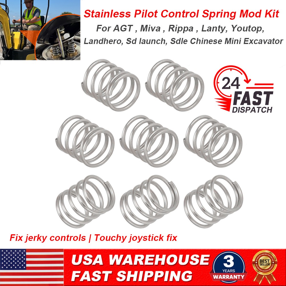 8x Pilot Control Spring Mod Kit For AGT Rippa Mini Excavator Fix Jerky Controls