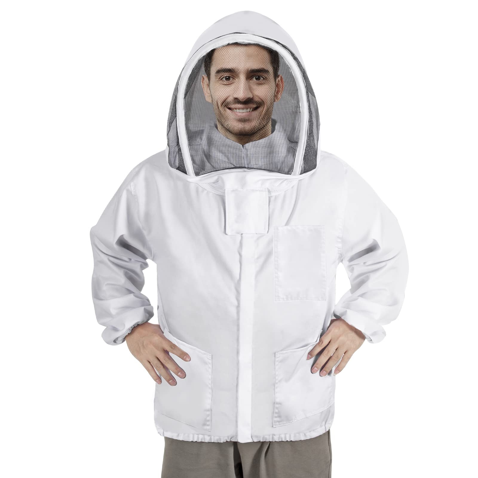 Beekeeping Jacket for Men Women,Polycotton Bee Jacket with Veil Hood,Beekeepe…