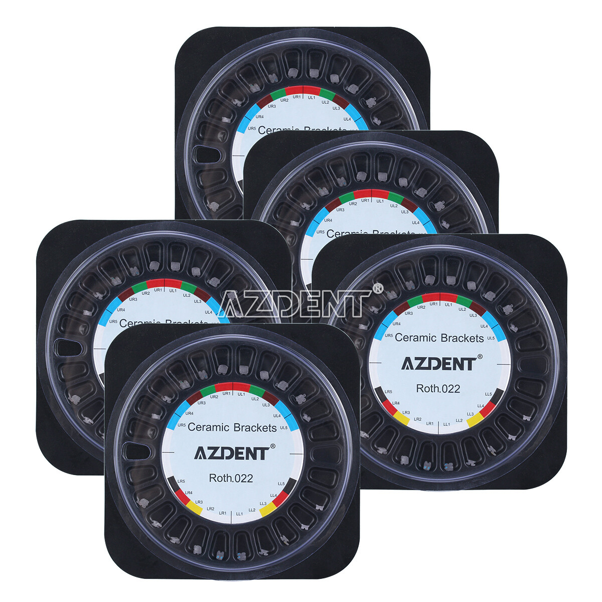 10X Dental Orthodontic Ceramic Brackets Braces Mesh Base Roth.022 Hooks 345 USA