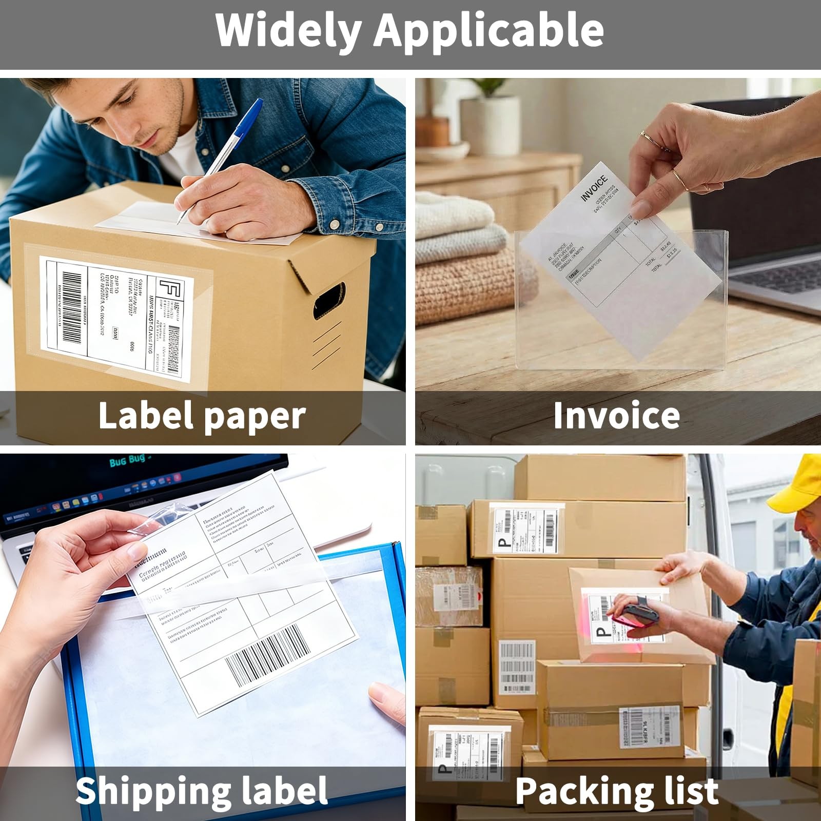 9527 Product 7.5″ x 5.5″ Clear Adhesive Top Loading Packing List/Shipping Lab…