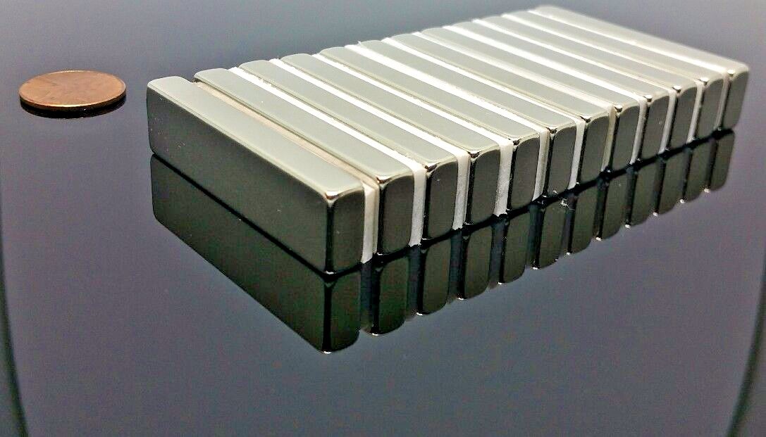 2 Neodymium Rare Earth N42 Bar Magnet 5,000 Gauss Super Strong 2″ x 1/2″ x 1/4″
