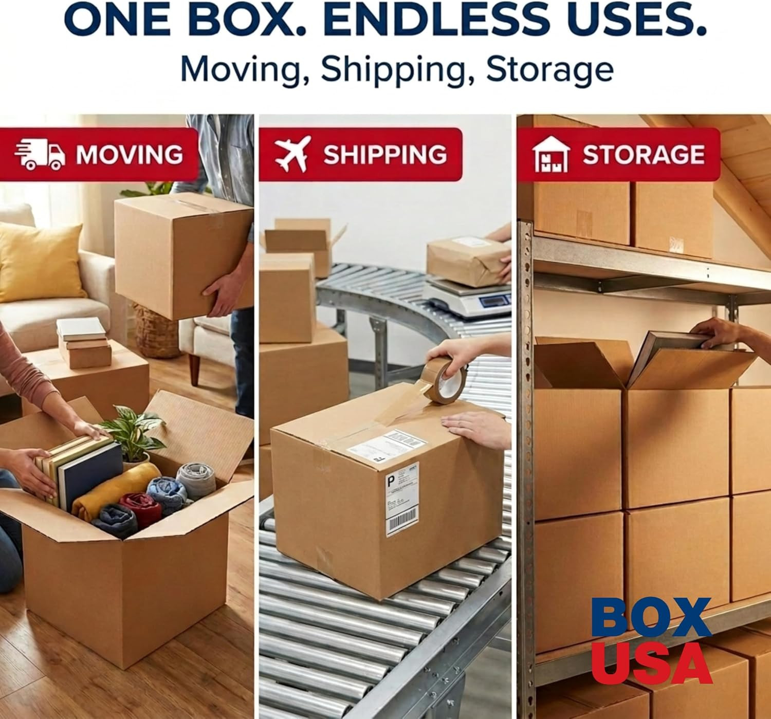 4x4x36 Tall Corrugated Boxes, 25-Pack for Shipping and Storage