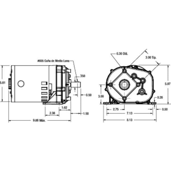 Dayton 1Lpp7 Ac Gearmotor, 600 In-Lb Max. Torque, 6 Rpm Nameplate Rpm, 115V Ac