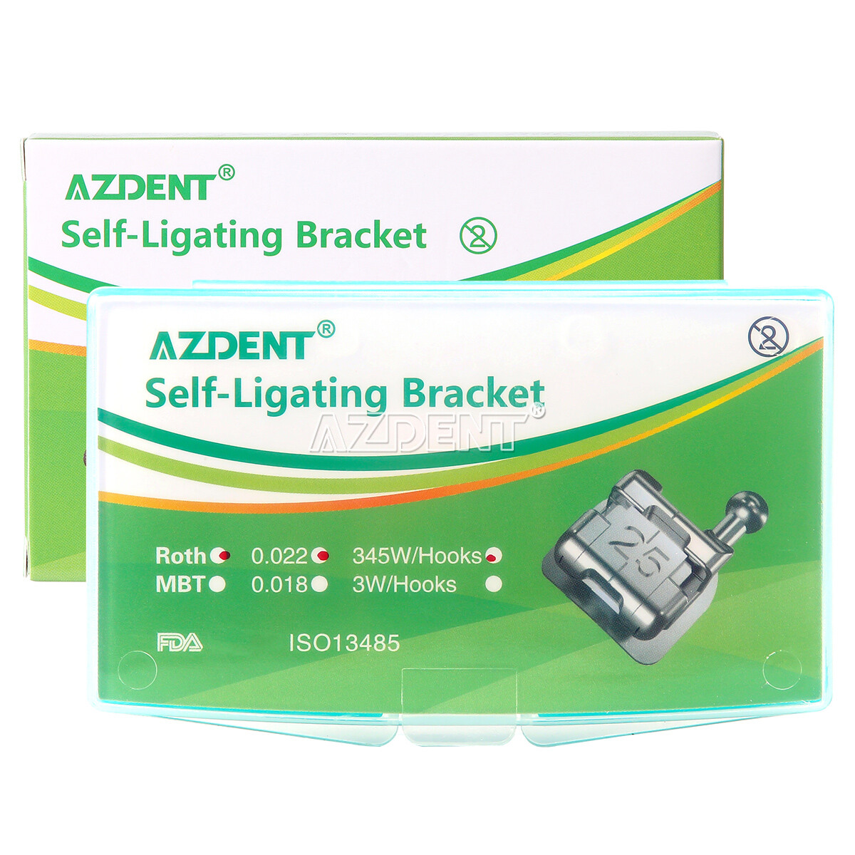 AZDENT Dental Orthodontic Self-Ligating Brackets Braces Roth MBT 022 Hooks 345