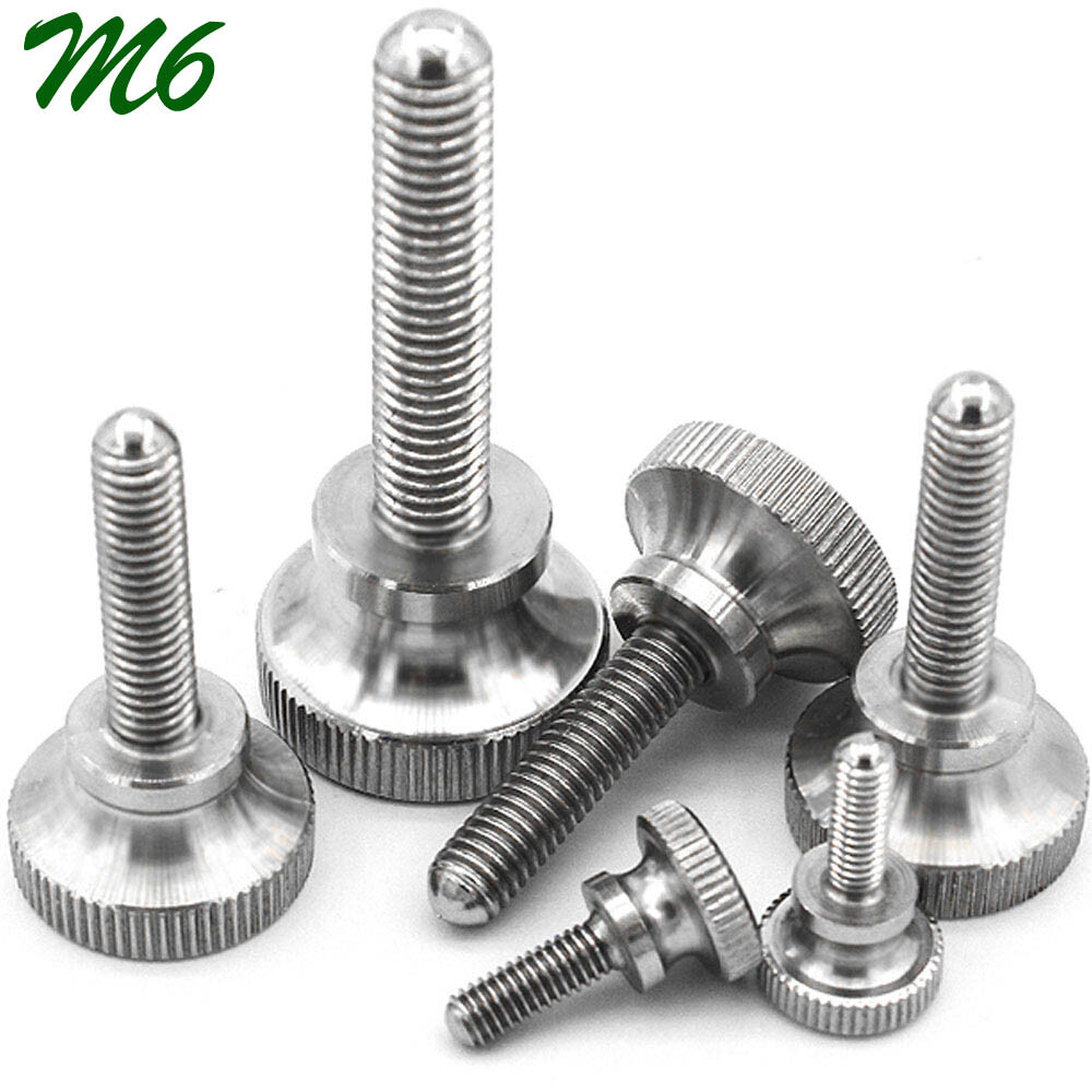 M6 – 1.0 304 Stainless Steel Knurled Thumb Screws Stepped Hand Grip Knob Bolts