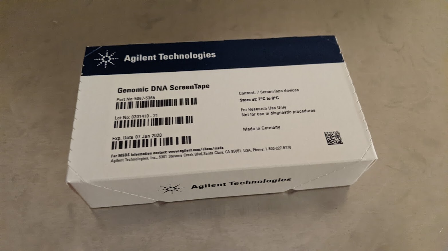 5067-5365 Genomic DNA ScreenTape Analysis genomic DNA from 200 to > 60,000 bp