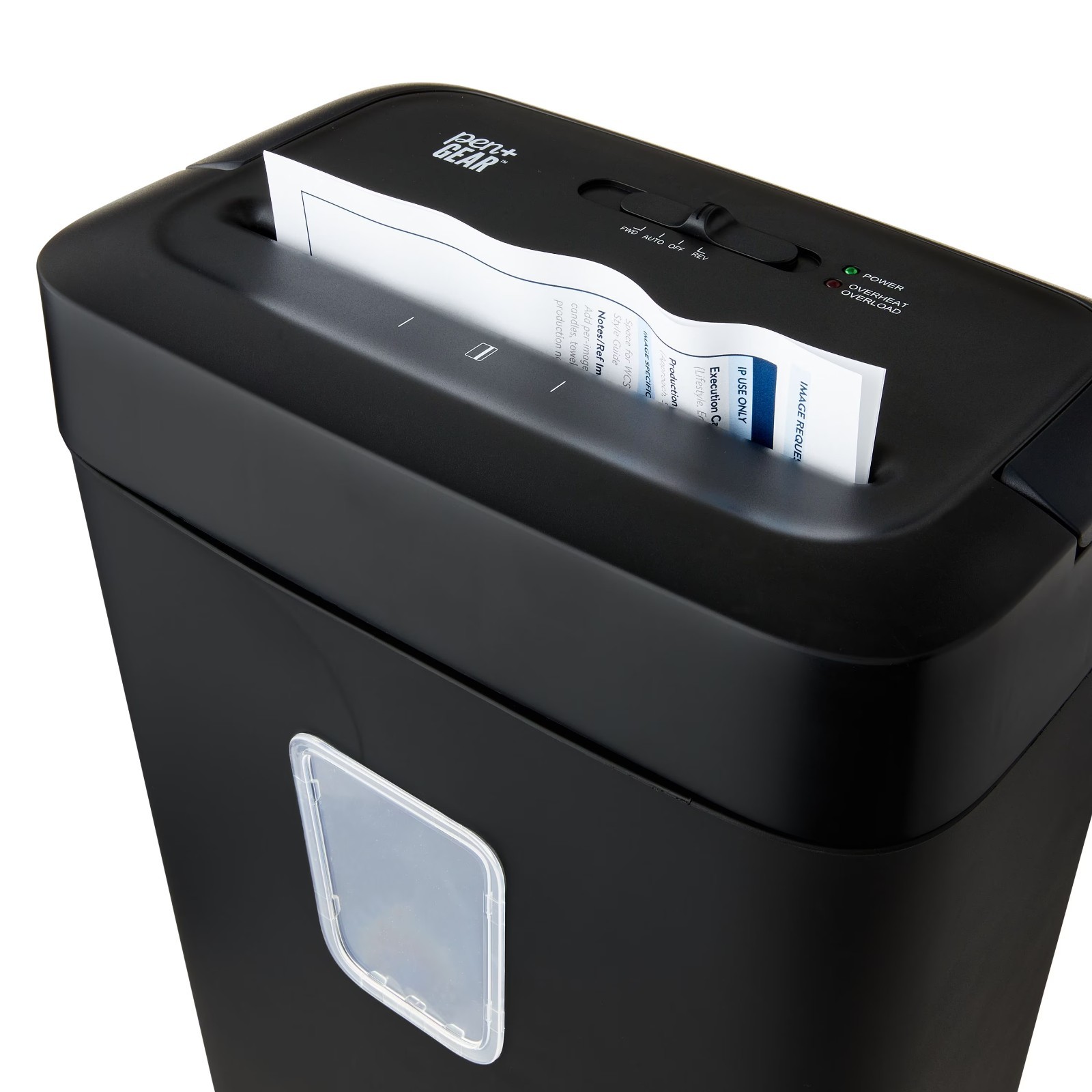 Pen+Gear 12-Sheet Cross-Cut Paper/Credit Card Shredder with 5.5 Gallon Bin, Blac