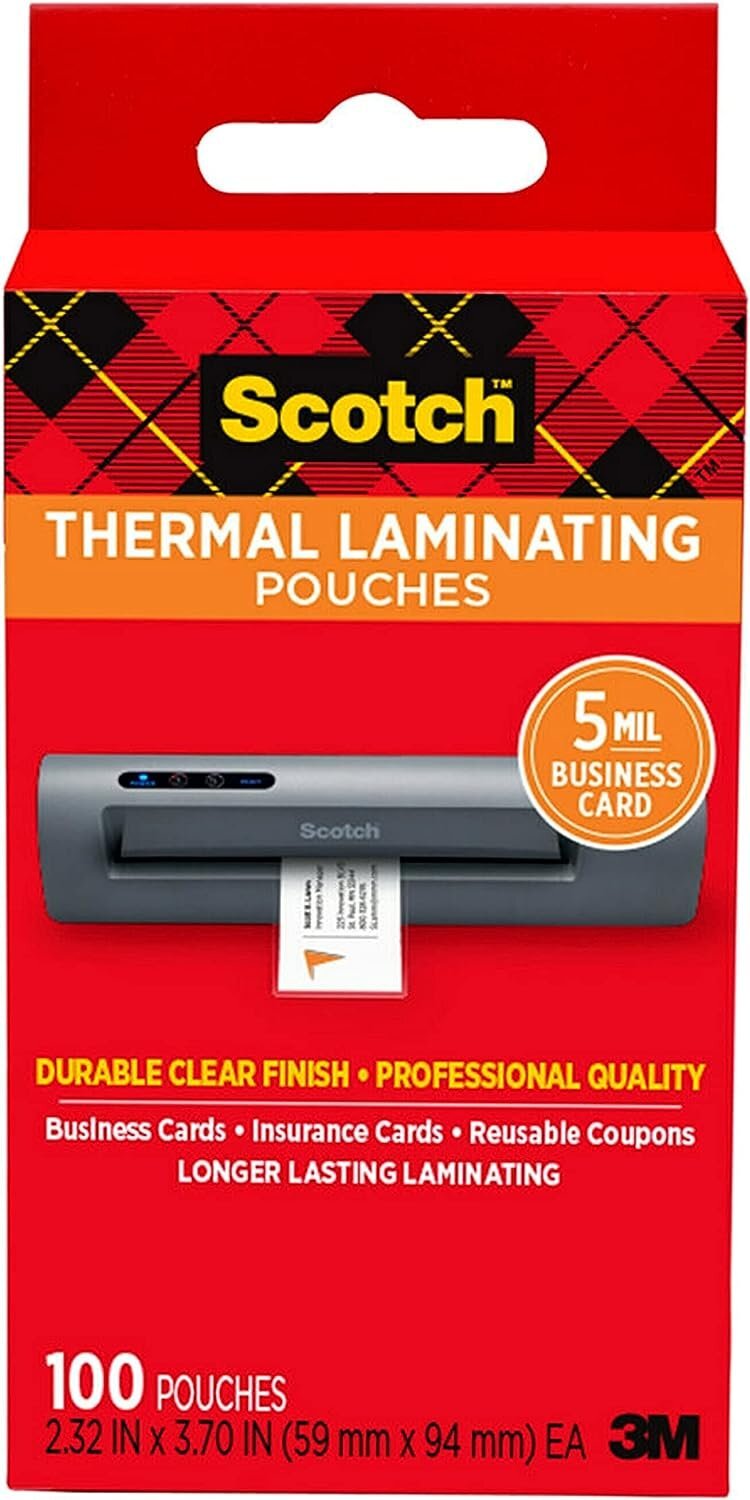 Scotch Thermal Laminating Pouches, 100 Count, Clear, 5 mil., Laminate…