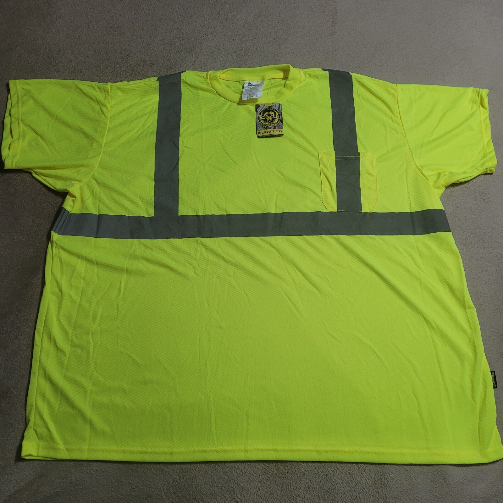 Occunomix Shirts Size 5X Yellow Short Sleeve ANSI Type R Class 2 New with Tags