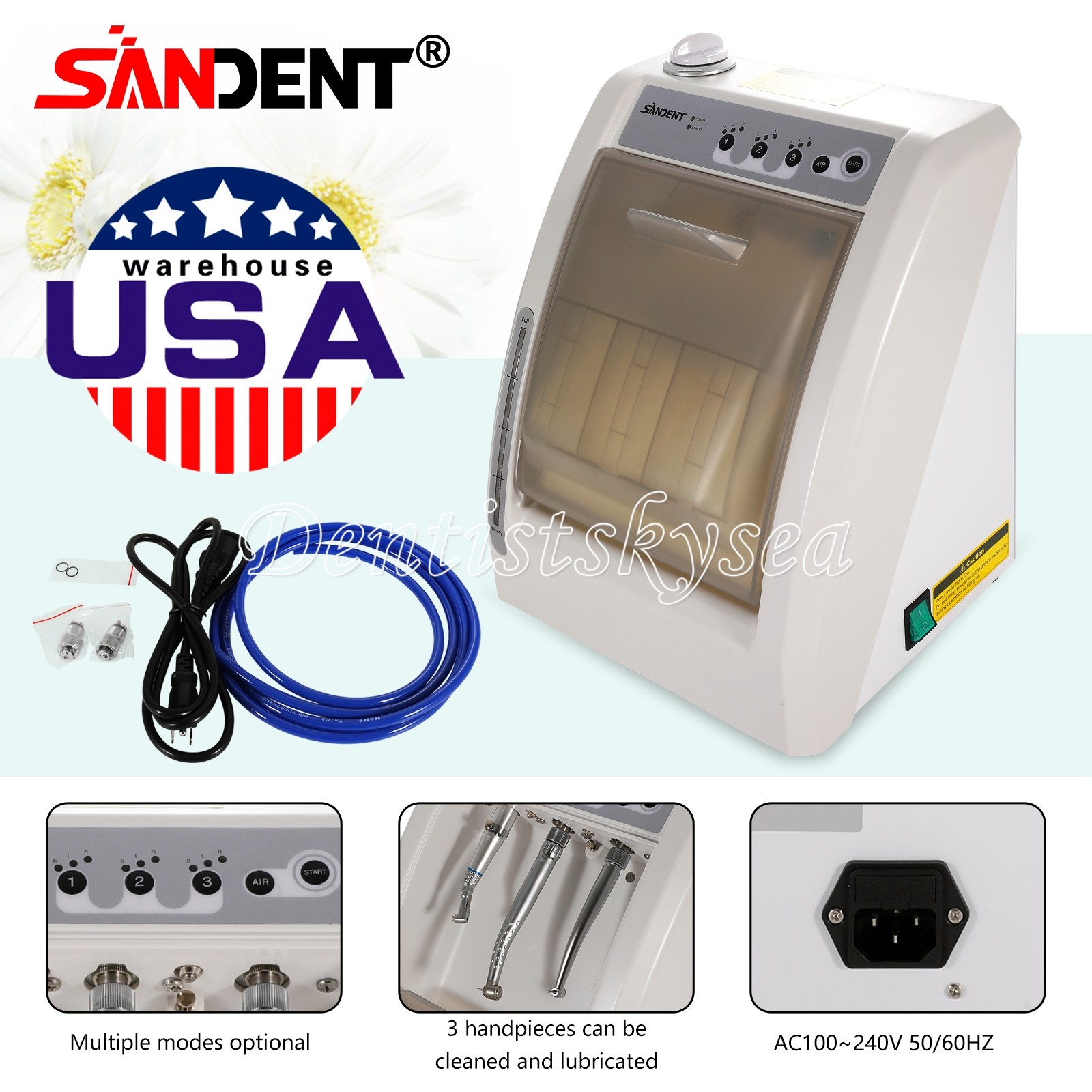 Dental Automatic Handpiece Maintenance Lubrication System / 1:5 LED Contra Angle