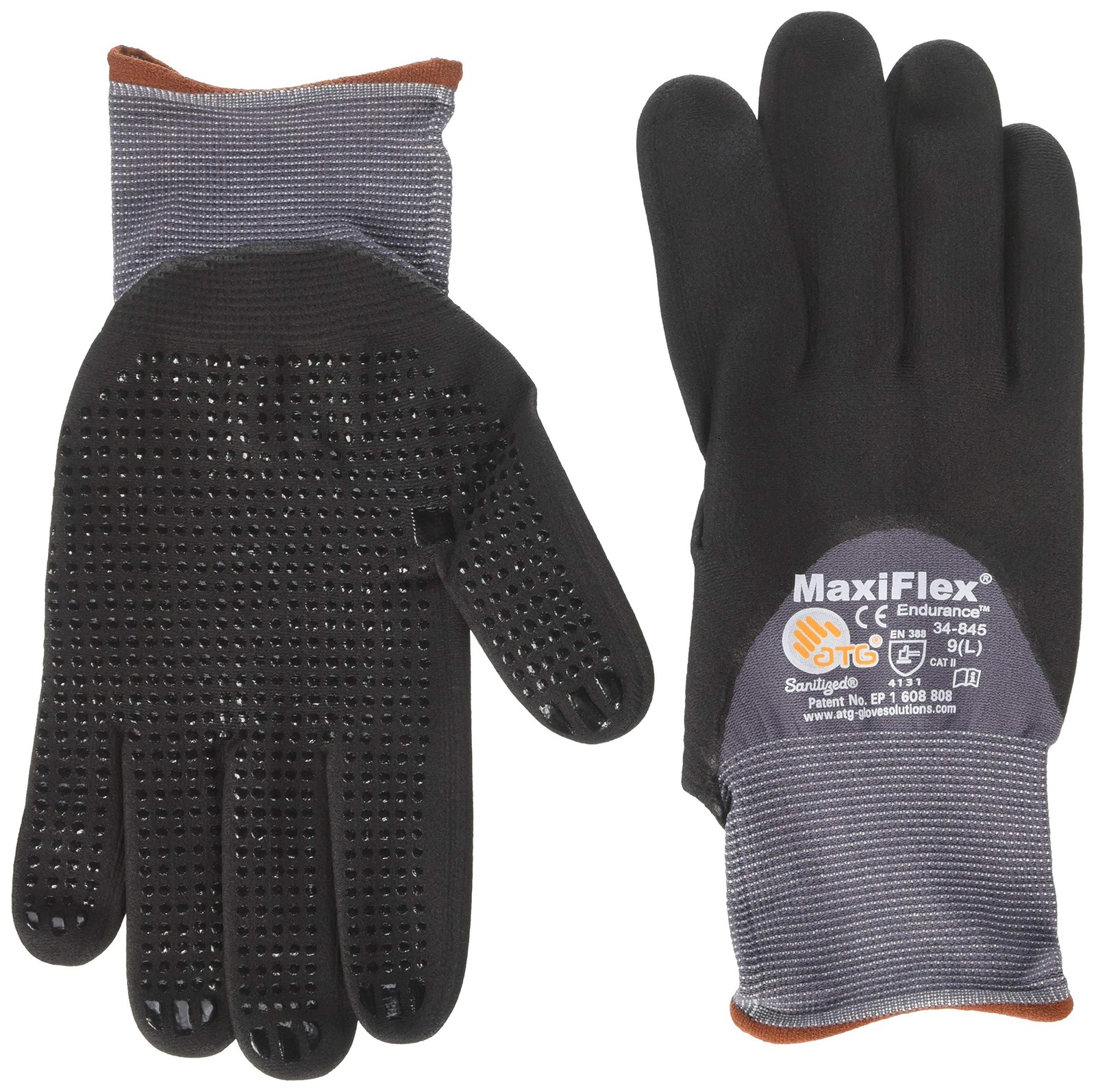 Atg 34-845/L Maxiflex Endurance Nylon Micro-Foam Nitrile 3/4 Grip Gloves Large