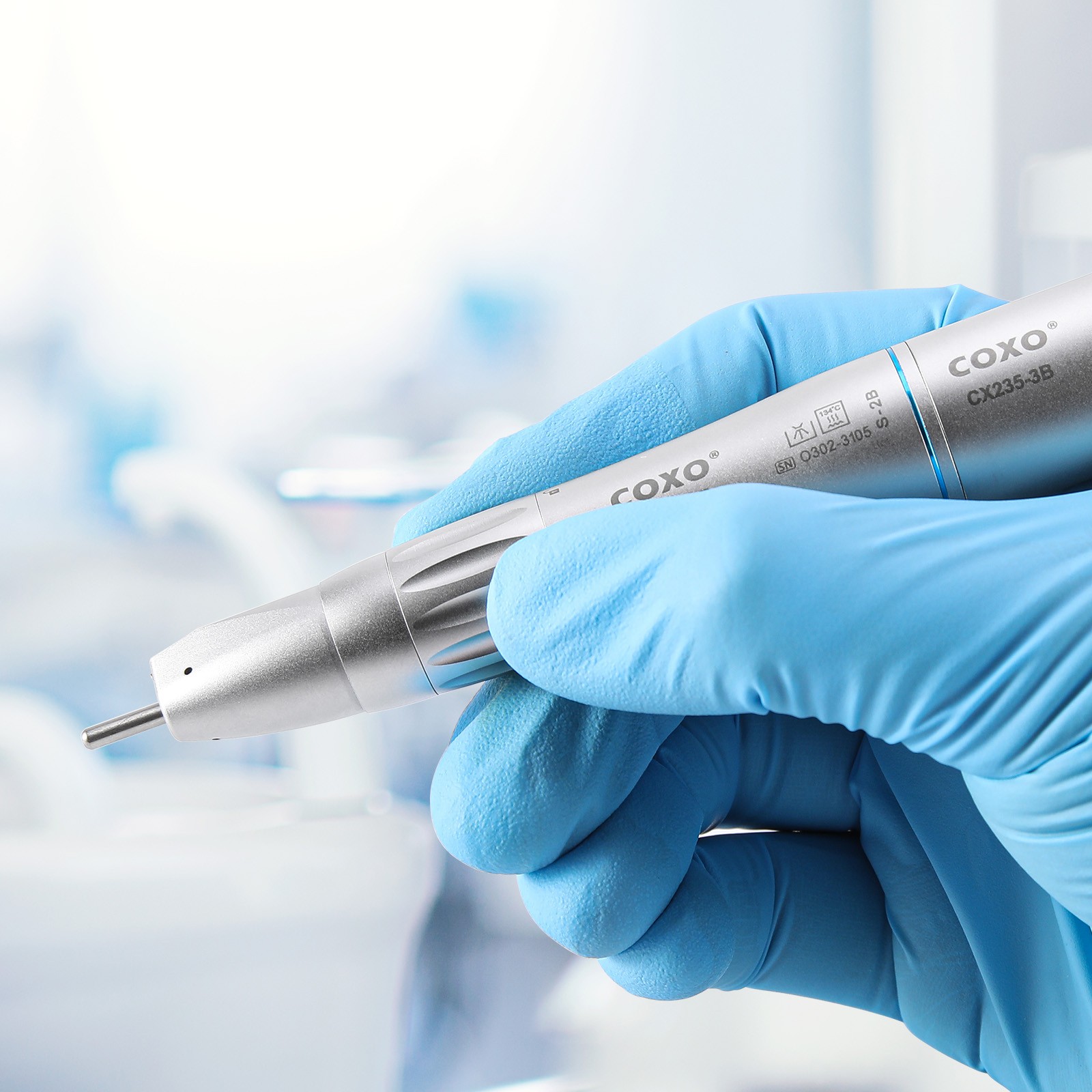 COXO CX235-2B Low Speed Handpiece, 1:1 Inner Channel, Straight Handpiece, Max4