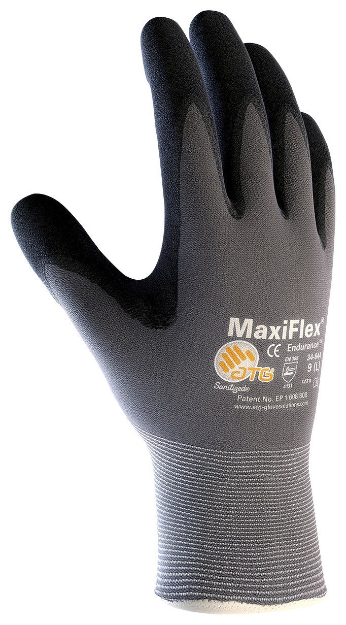 ATG 34-844 Maxiflex Endurance Nylon Micro-Foam Nitrile Grip Gloves 12 Pack, Xl