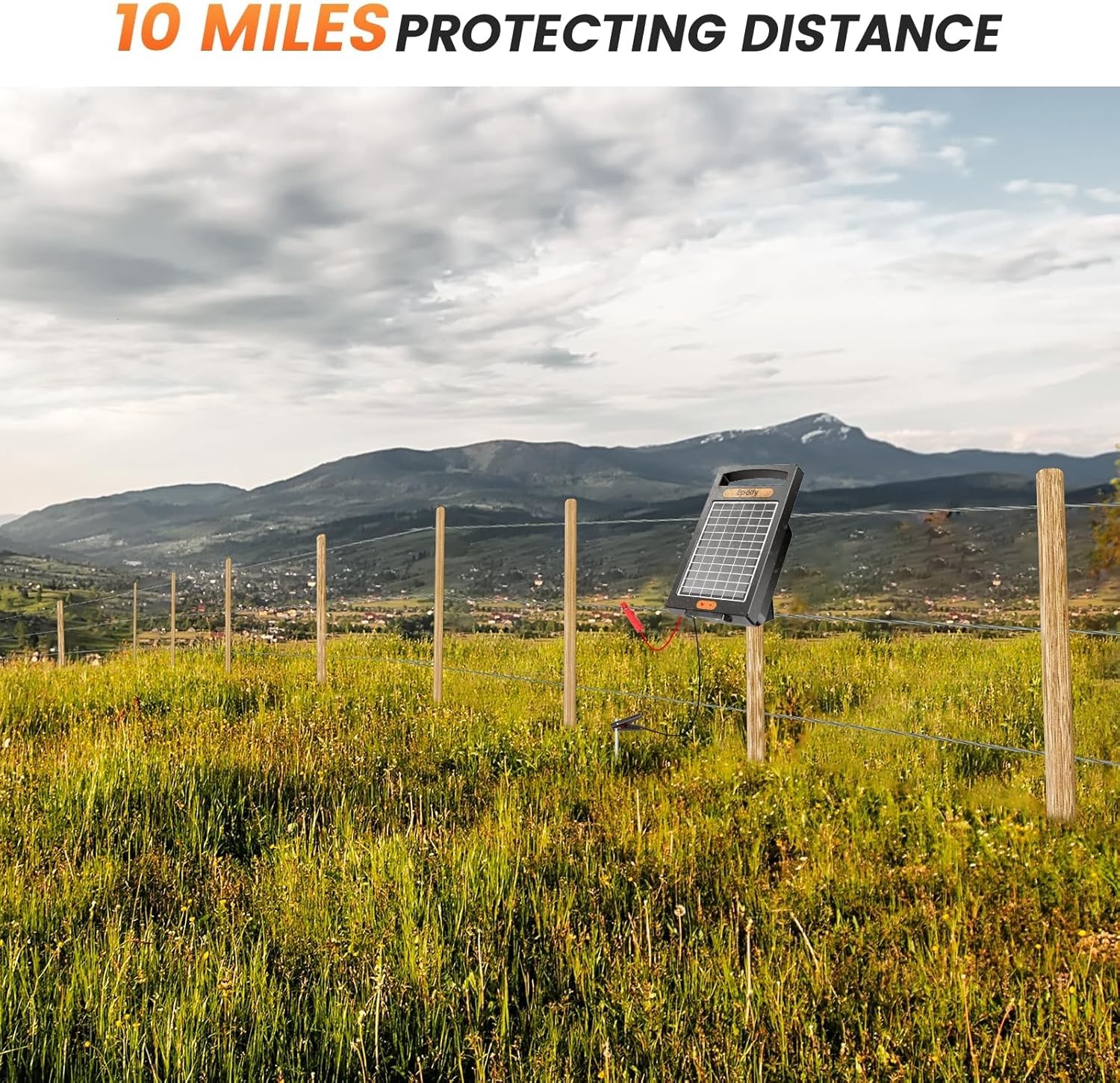 24 Hour Solar Electric Fence Charger 10 Miles