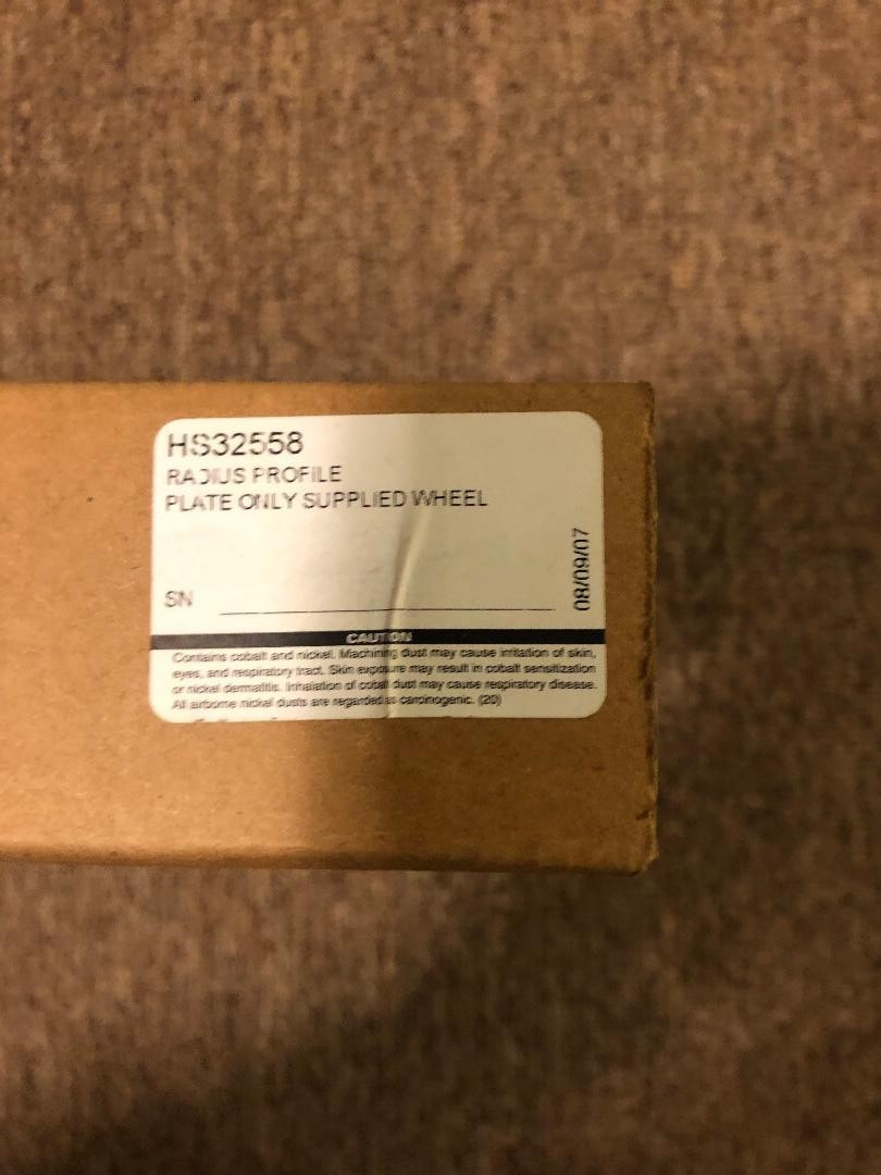 Diamond coated super abrasive cuting wheel Engis HS32558 Radius profile plate