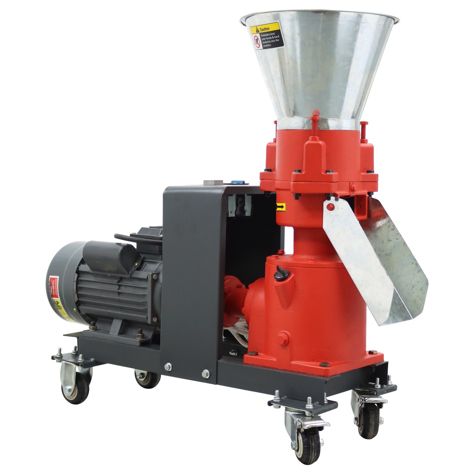 220V 6mm Animal Feed Pelletizer Feed Pellet Mill Machine 3 Head Rollers 150KG/h