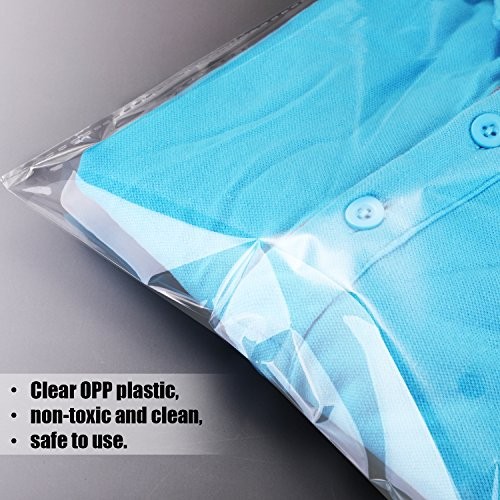 Hotop 100 Pcs 9 x 13 Inch Clear Poly Bags Resealable 8.7 x 12.6 Inches,