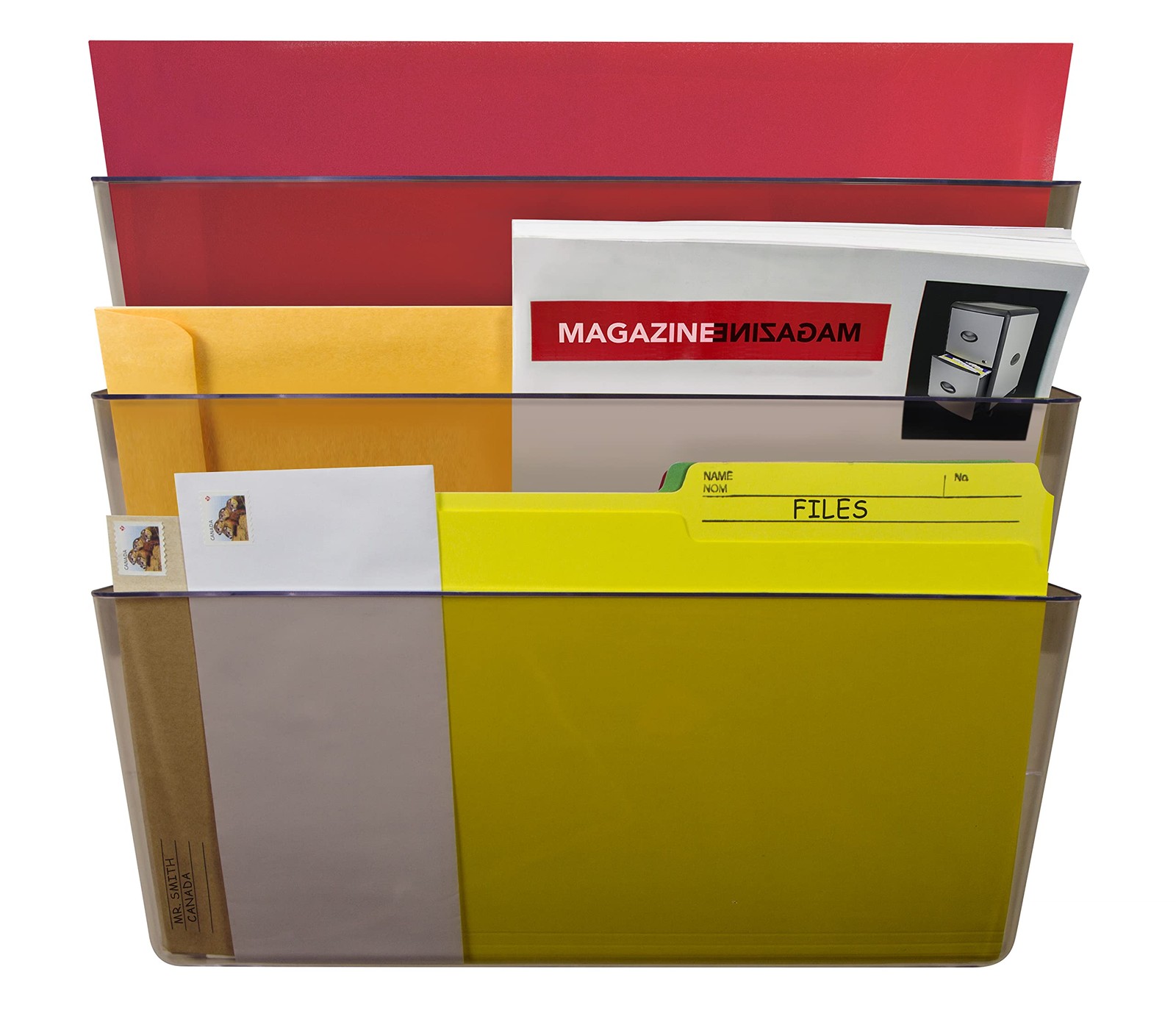 LegalSize Wall Pocket – Snap & Stack Plastic File Organizer, Mounting Hardwar…
