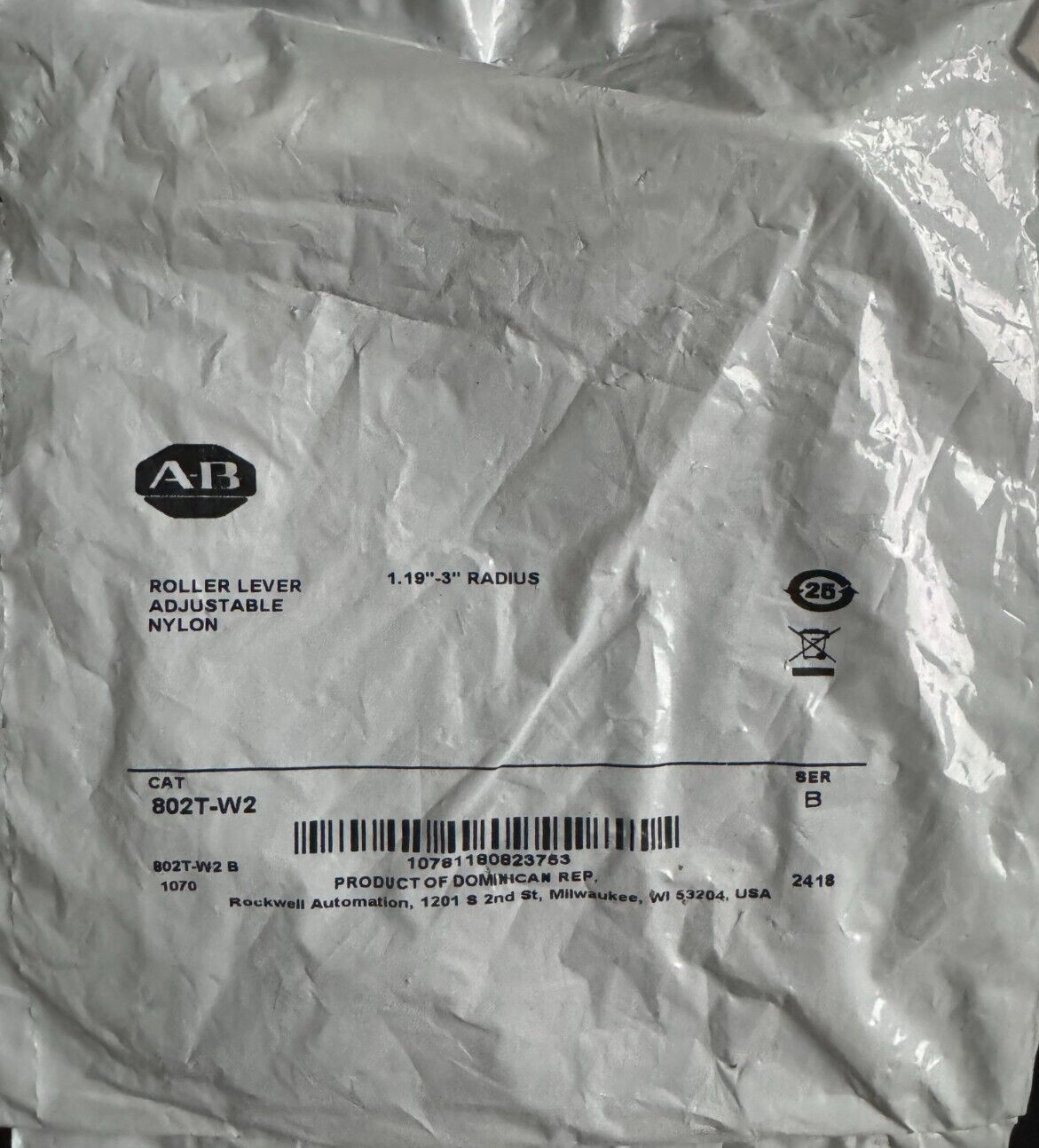 Allen-Bradley 802T-W2B Limit Switch Arm