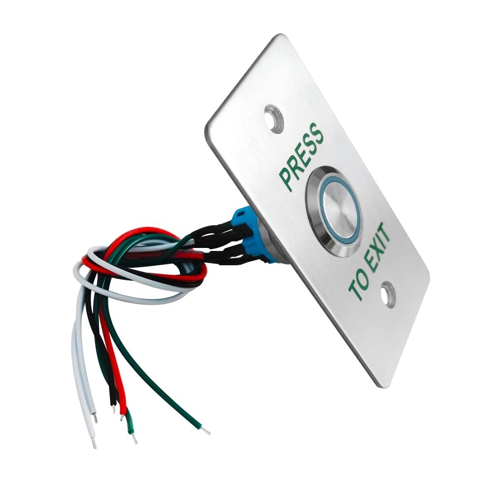 GAGALOR Waterproof Exit Button with LED IP67 Door Push Switch NO&NC silver