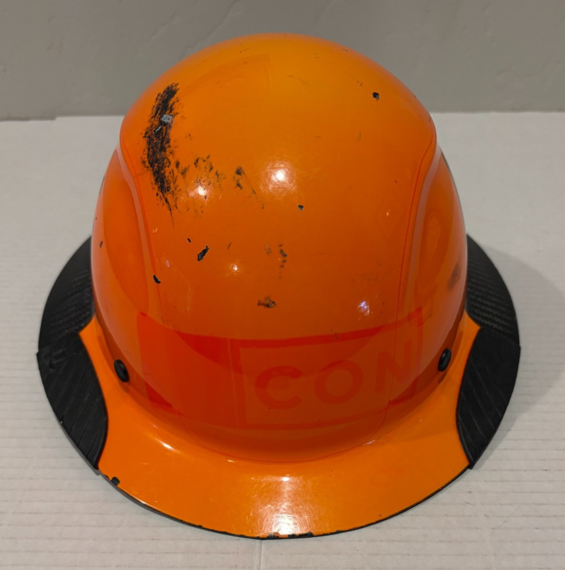 LIFT Safety Dax Fifty 50 Carbon Fiber Full Brim Hard Hat Orange Black Used LOOK