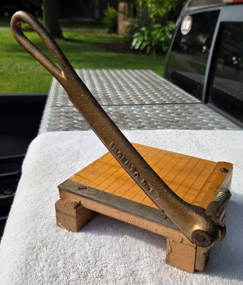 Ingento Paper Cutter No. 1 Mini 6 Inch Ideal School Supply Chicago USA Wood Vtg