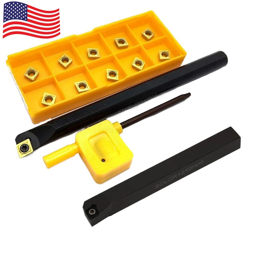 10mm （3/8）95° S10K SCLCR06 + SCLCR1010H06 CNC Tool Holder + 10Pcs CCMT060204