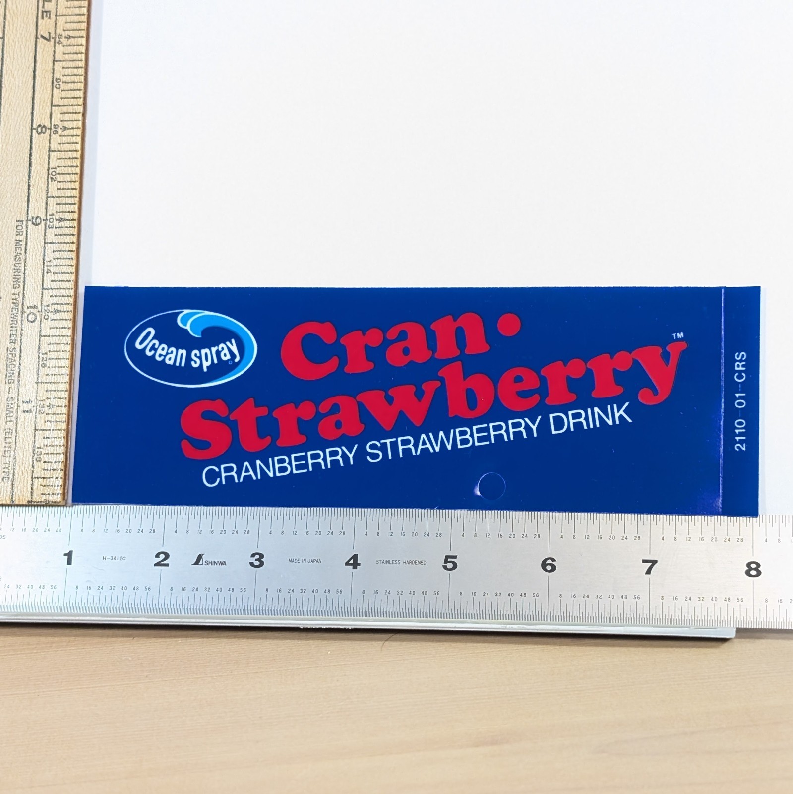 Ocean Spray Cran Strawberry vintage NOS Soda Vending Machine Flavor Strip retro