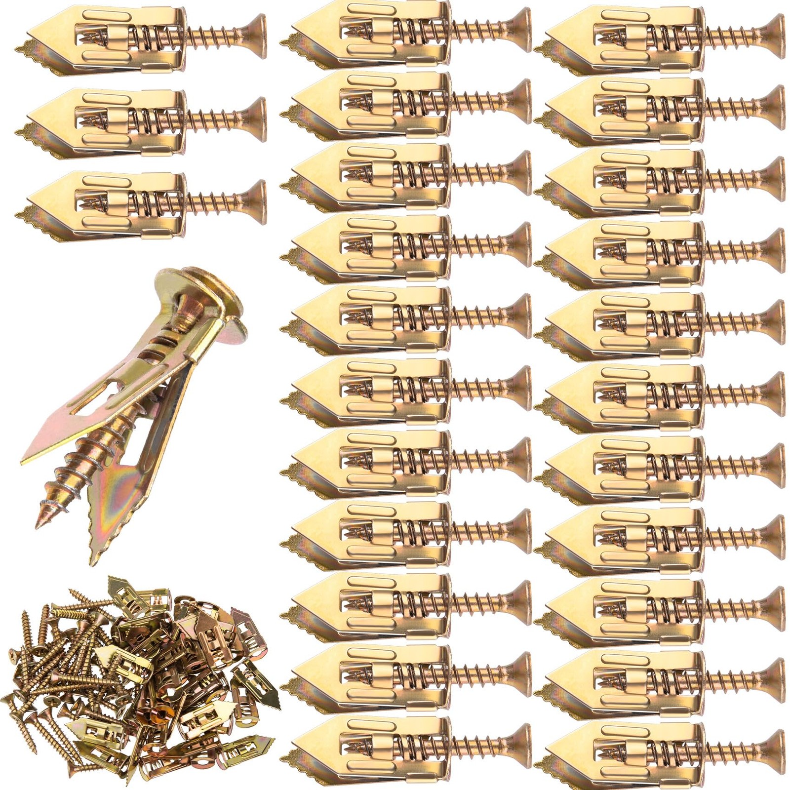 40pcs Self-Drilling Drywall Anchors with 40pcs Screws, Heavy Duty Metal Expan…