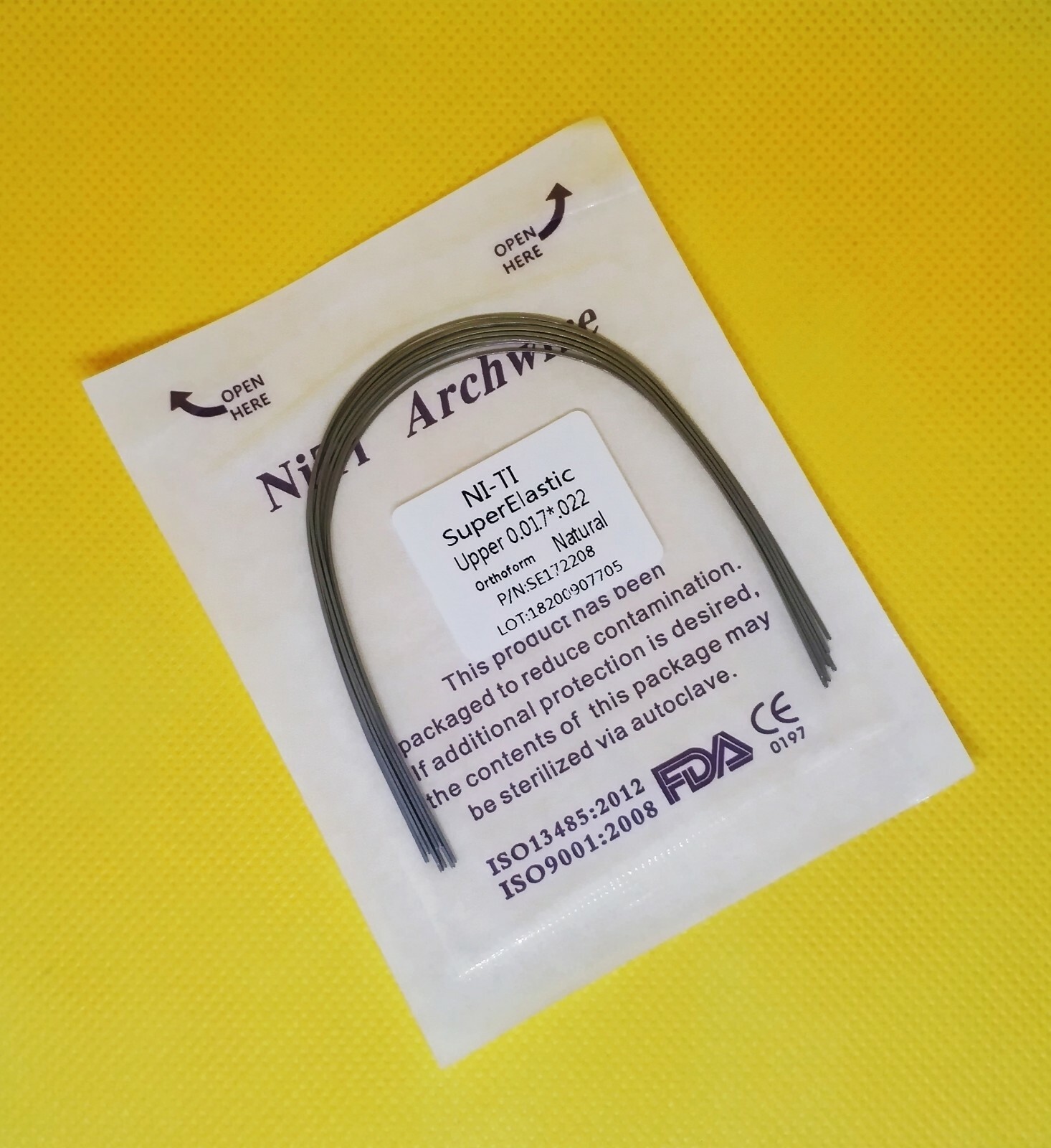 10Packs Dental Arch Wires Orthodontic Super Elastic NITI Rectangular Nature Form