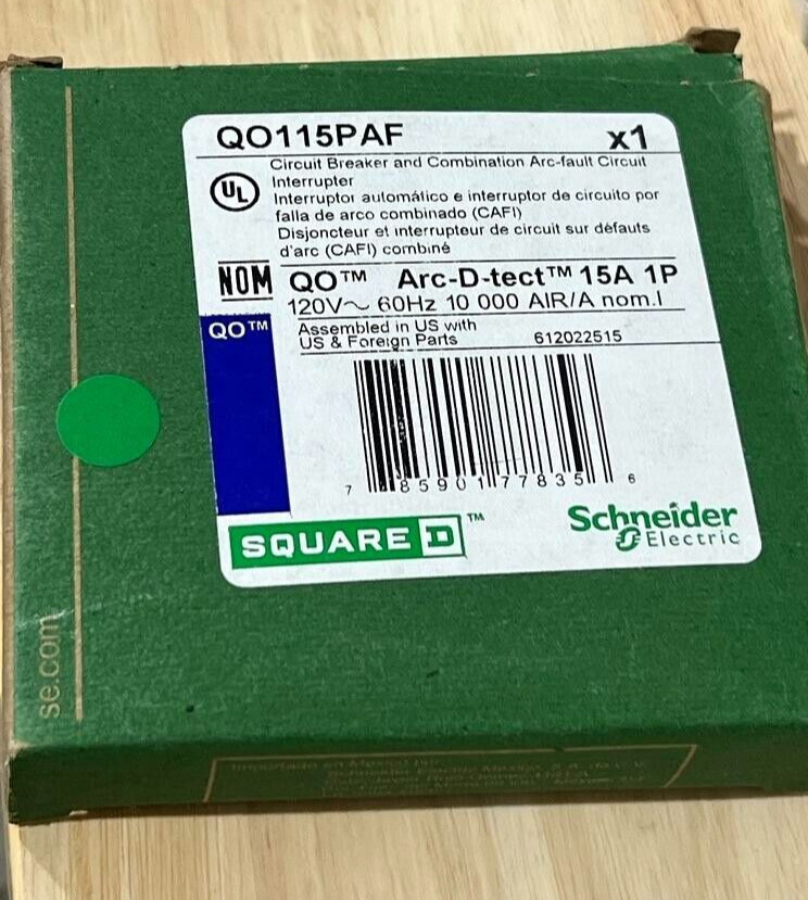 LOT OF 10 SQUARE D QO115PAF QO 1P 15AMP AFCI ARC-FAULT PLUG-ON CIRCUIT BREAKERS