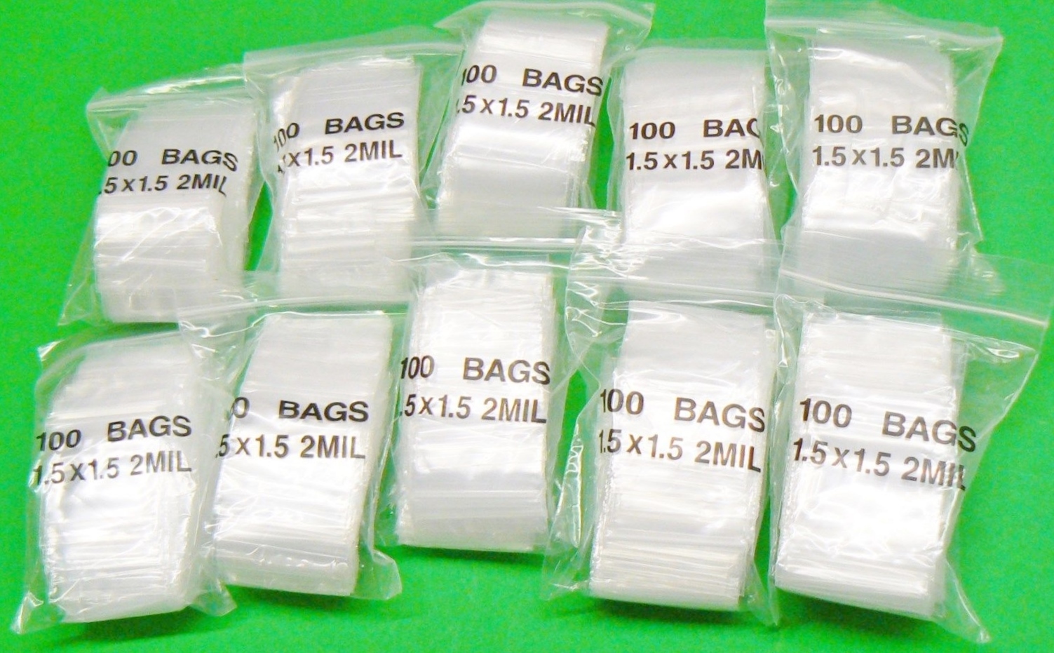 1-1/2″ Clear Reclosable Bags Poly 2mil Square Baggies 1.5″ x 1.5″ Top Lock 1000