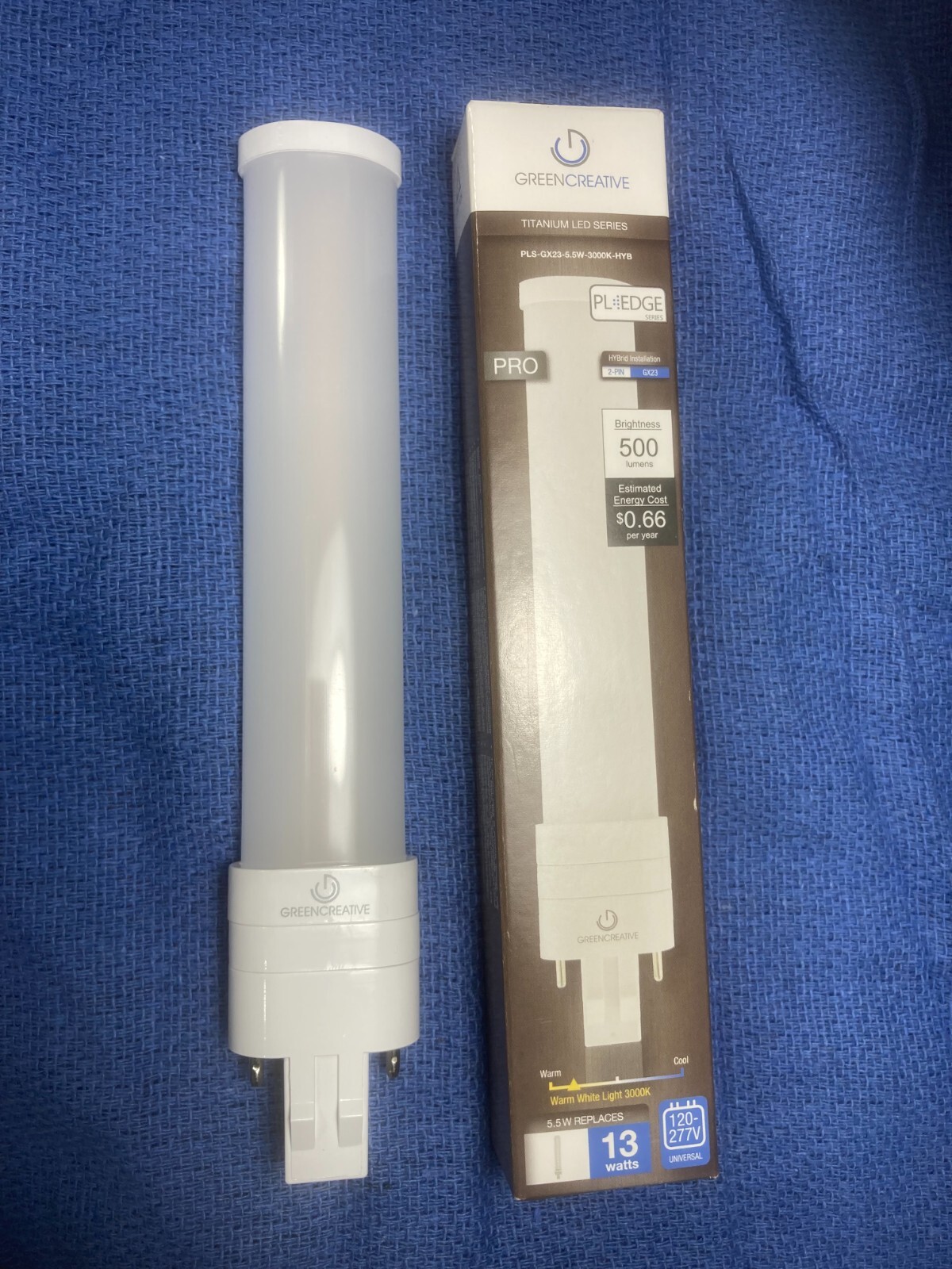 6 GREENCREATIVE 5.5PLS/830/HYB/GX23 DIRECT REPLACE-LINE VOLTAGE RETRO,3000K LAMP