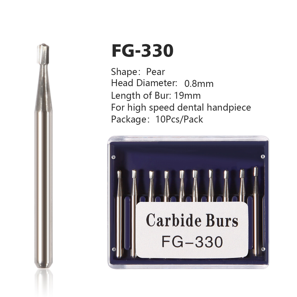 Dental Carbide Burs Tungsten Steel Bur FG # 330 FG #245 for High Speed Handpiece
