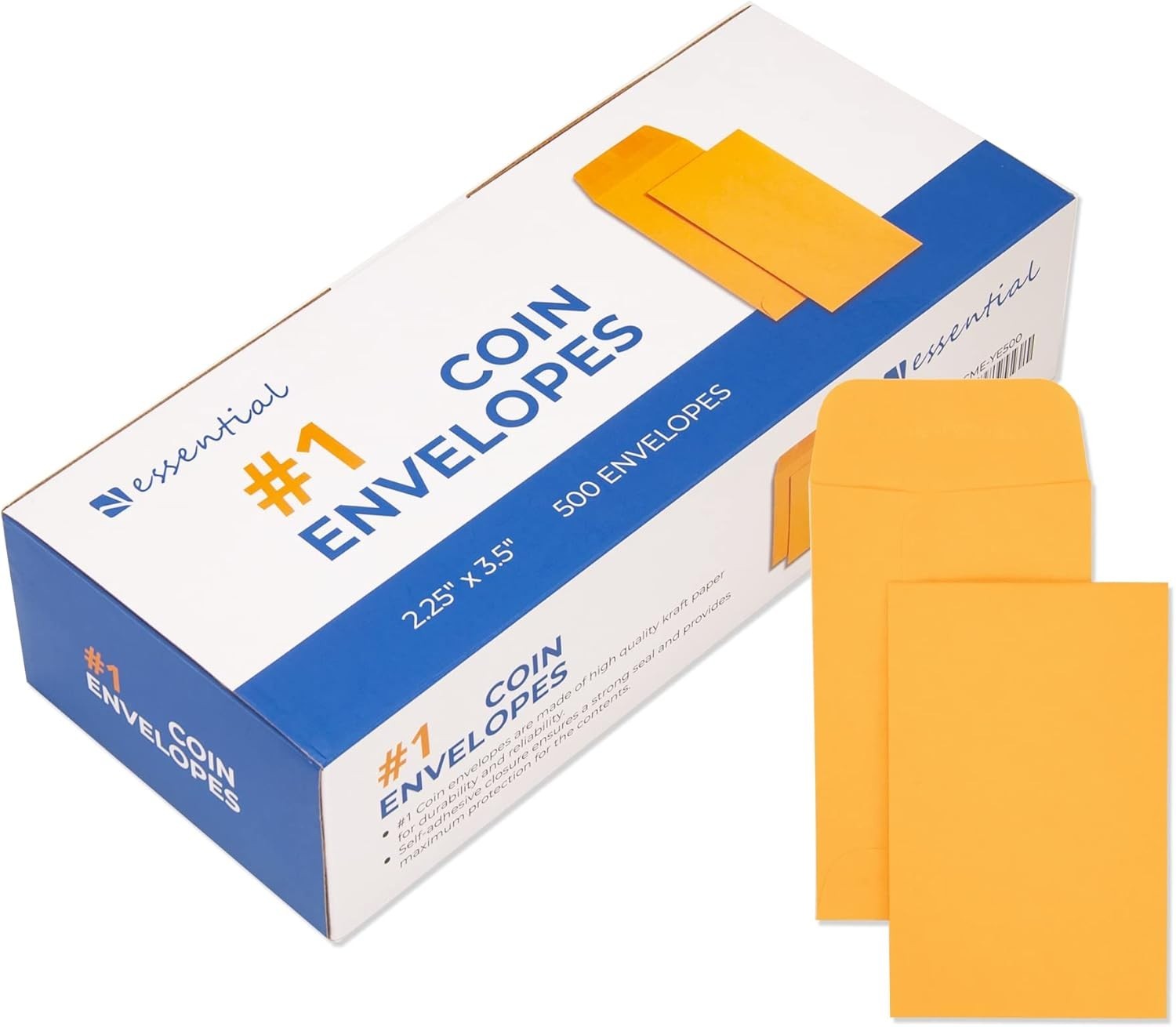 #1 500 Piece Coin Envelopes 2.25″ x 3.5″ with Gummed Flap, Small Parts Envelo…
