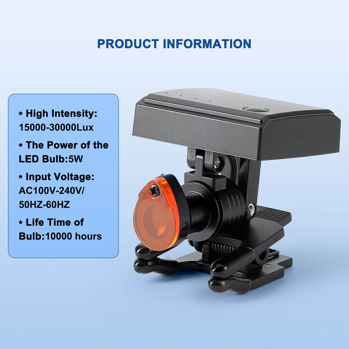 Dental LED Headlight Bright 5W Wireless Clip on Optical Filter Binocular Loupes